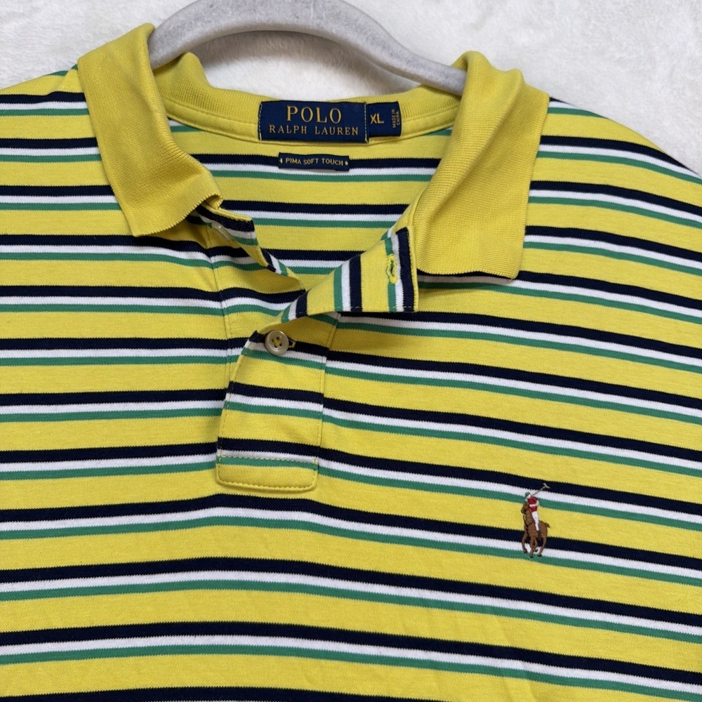 Polo Ralph Lauren‎ Striped Polo Shirt Pima Soft Touch Golf Pony Mens XL